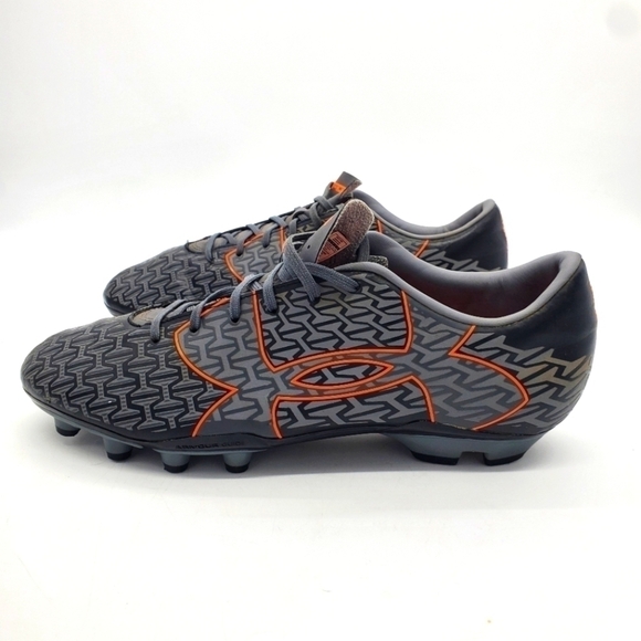 Under Armour Men's UA Corespeed Force 2.0 FG Cleats Shoes Size 13 Grey Orange - Picture 1 of 16